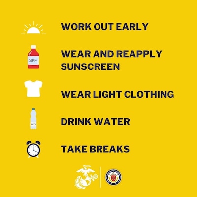 MCICOM offers Summer Safety tips for outdoor workouts. MCICOM exercises command and control of Marine Corps installations via regional commanders in order to provide oversight, direction and coordination of installation services and to optimize support to the Operating Forces, tenants and activities.