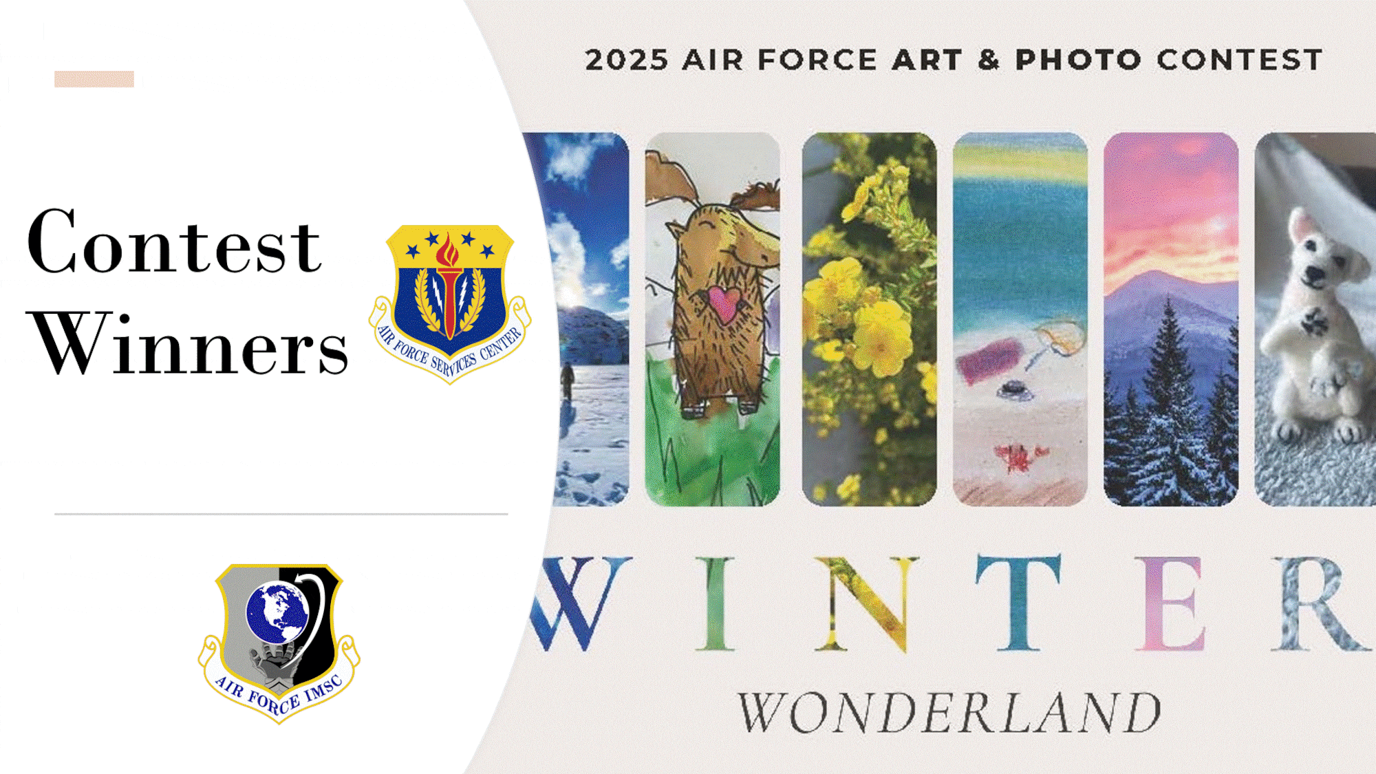 The Air Force Services Center has announced the standout entries in the first combined Department of the Air Force Art and Photo Contest, which featured a "Winter Wonderland" theme and drew submissions from around the globe. Animated slideshow of the winners.