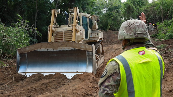 Army Reserve engineers with 1st Mission Support Command take part in Innovative Readiness Training in Vieques, Puerto Rico