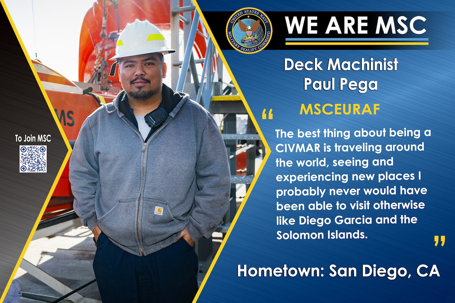 We Are MSC: Deck Machinist Paul Pega