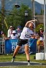 U.S. Army Sgt. Bianca Hayden competes in the discus at the field event during the 2025 Department of Defense Warrior Games at Colorado Springs, Colorado, July 22, 2025.