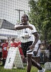 U.S. Army Master Sgt. Earlie Brown throws the discus during the field event at the 2025 Department of Defense Warrior Games in Colorado Springs, Colorado, July 22, 2025.