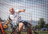 U.S. Army 1st Sgt. Christopher Morago prepares to throw the discus during the field event at the 2025 Department of Defense Warrior Games in Colorado Springs, Colorado, July 22, 2025.