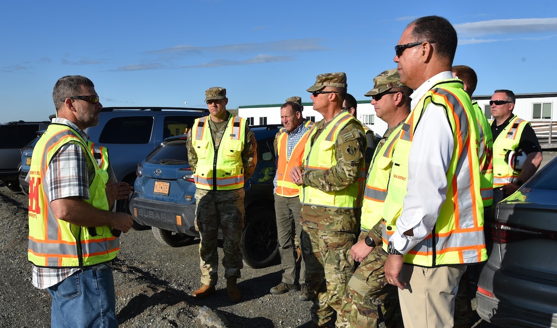 BG Goetz and Alaska District team visits runway construction at Joint Base Elmendorf-Richardson