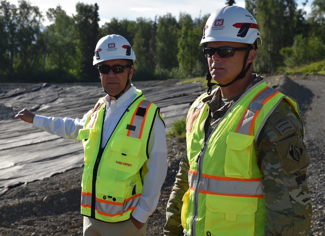 BG Goetz and Alaska District team visits runway construction at Joint Base Elmendorf-Richardson