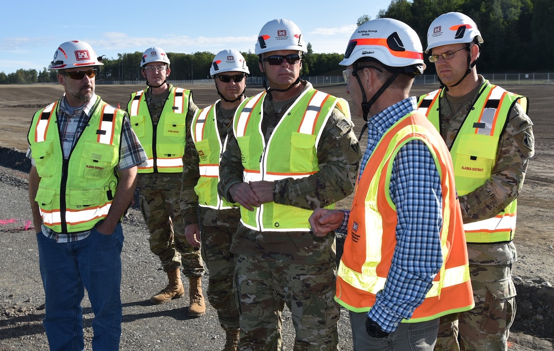 BG Goetz and Alaska District team visits runway construction at Joint Base Elmendorf-Richardson