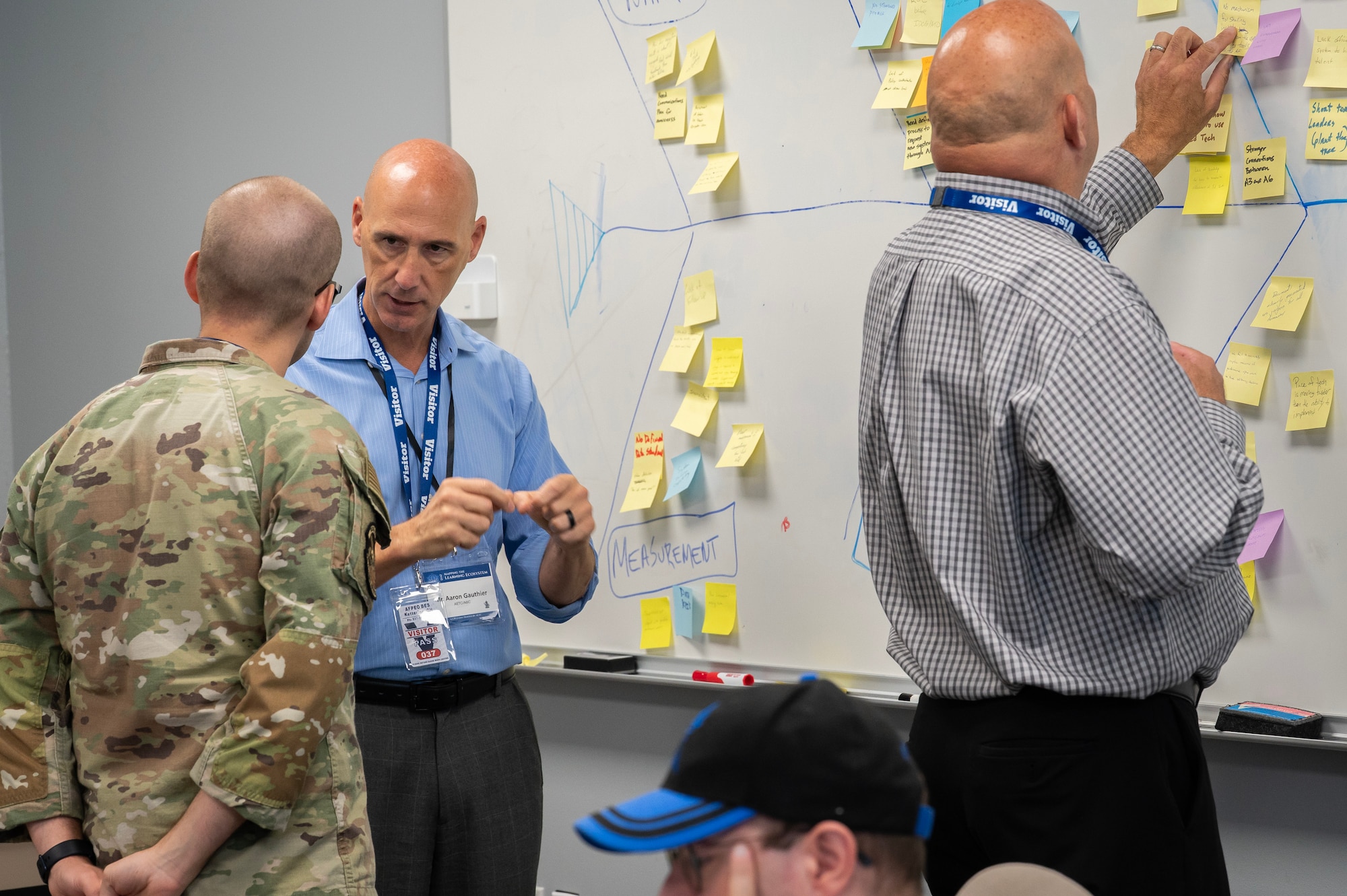 Participants collaborate at the 2025 Department of the Air Force Continuous Process Improvement (CPI) event, hosted by AETC near Wright-Patterson AFB, Ohio, July 15-17. The event focused on mapping and transforming the Enterprise Learning Ecosystem. (U.S. Air Force photo by Jim Varhegyi)