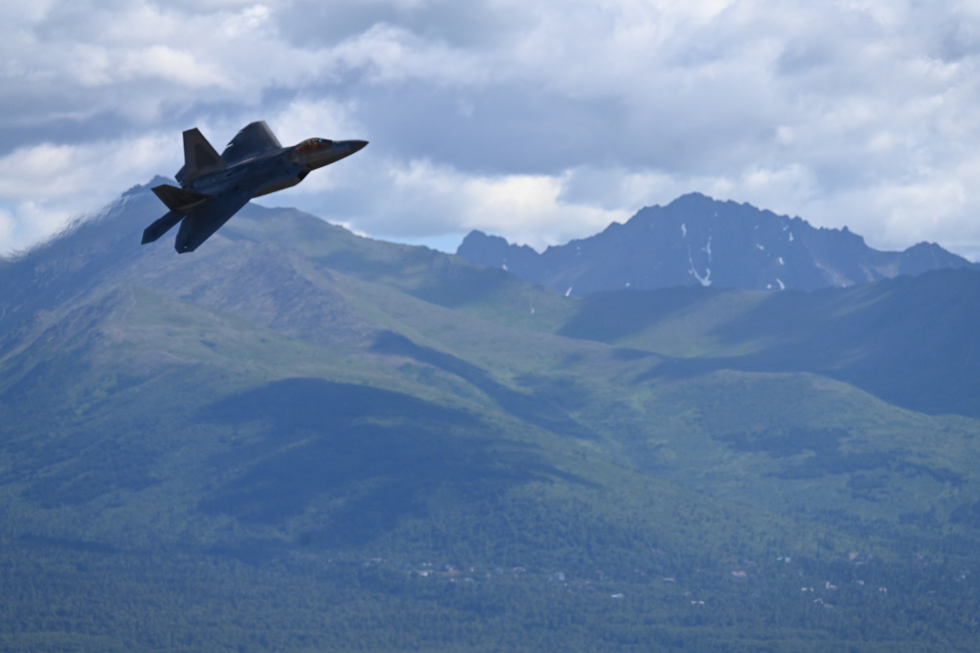 An aircraft takes flight.