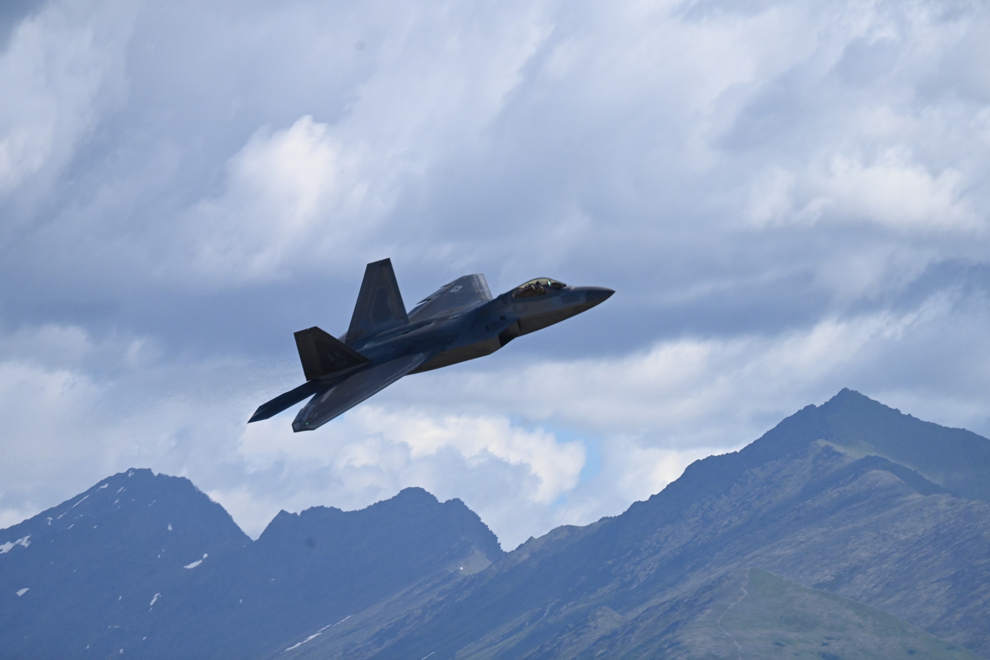 An aircraft takes flight.