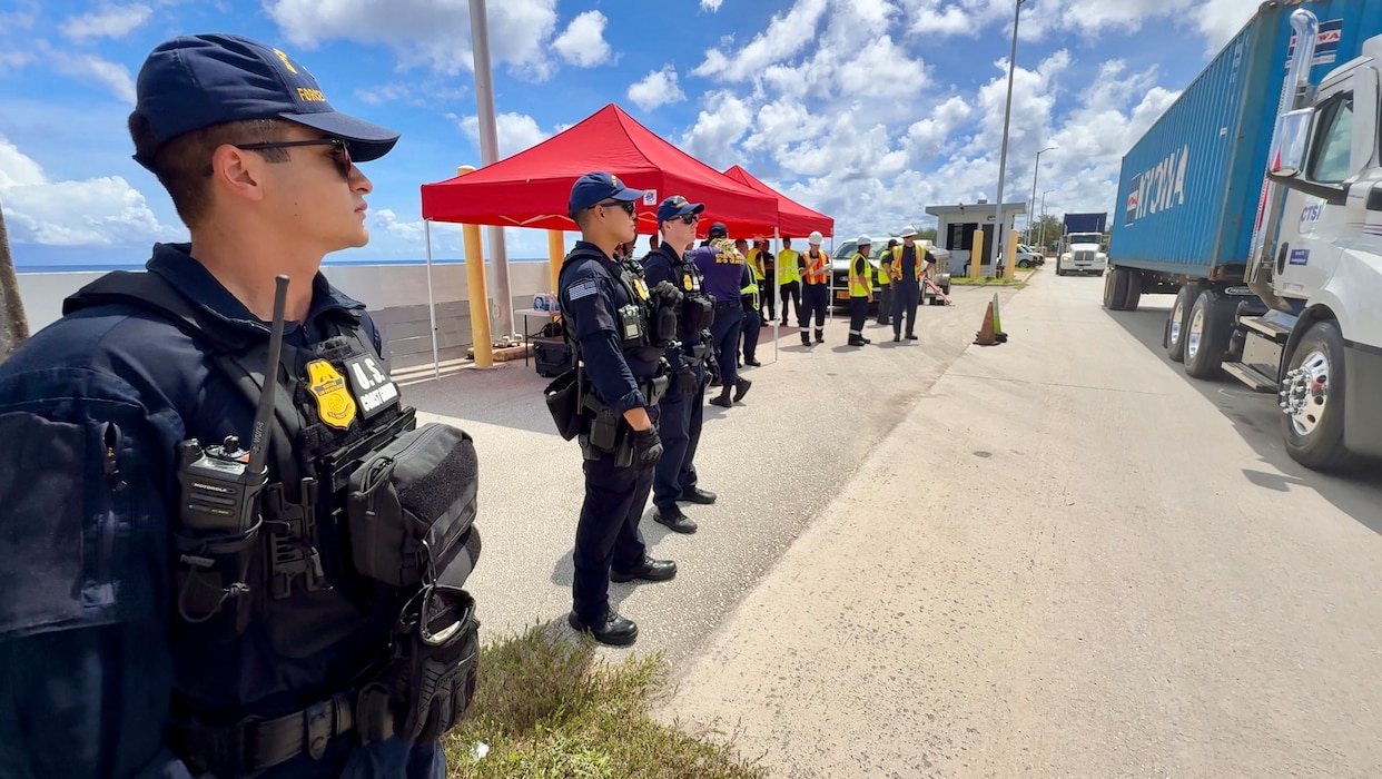 The U.S. Coast Guard Forces Micronesia/Sector Guam Sector Boarding Team works with local and federal partners for a Multi-Agency Strike Force Operation (MASFO) at the Port of Guam, boosting security and compliance through a united front July 15 and 16, 2025.
