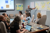 Aiming to optimize force readiness, attendees at the 2025 Department of the Air Force Continuous Process Improvement (CPI) event, hosted by AETC, collaborate on transforming the Enterprise Learning Ecosystem into a more connected and effective system. The event took place near Wright-Patterson AFB, Ohio, July 15-17. (U.S. Air Force photo by Jim Varhegyi)
