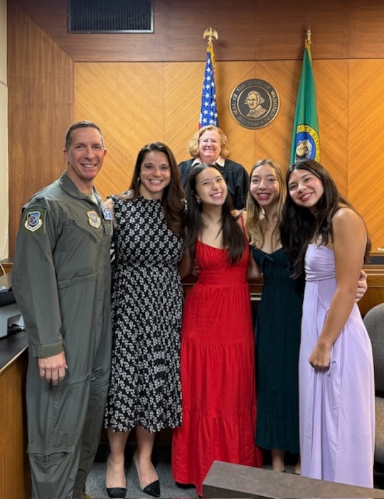 family group picture in courthouse