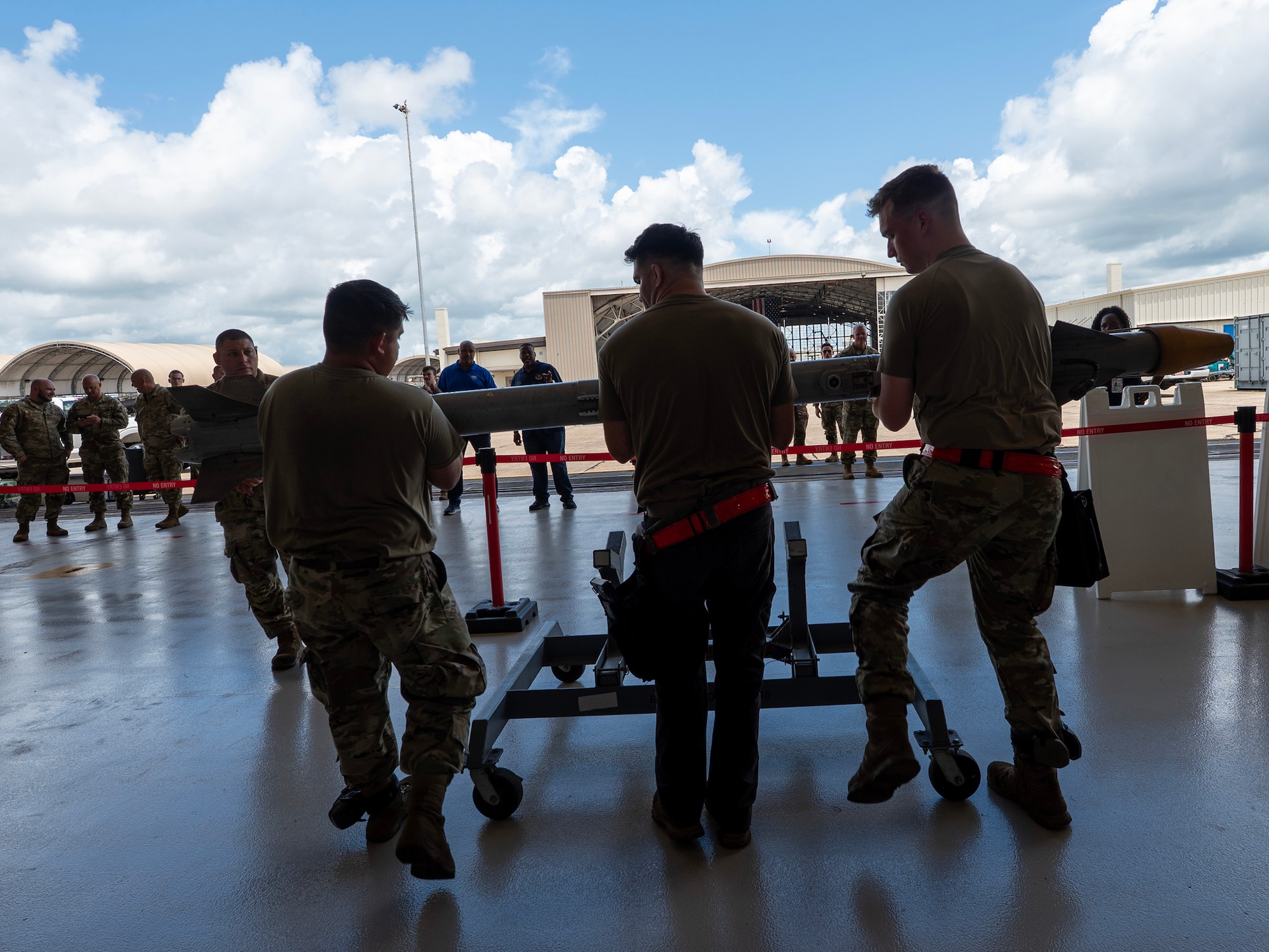 Airman battle during the weapons load competition.