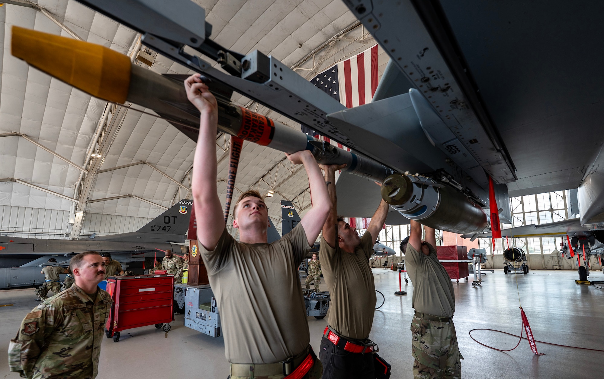 Airman battle during the weapons load competition.