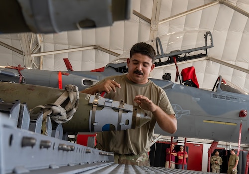Airman battle during the weapons load competition.