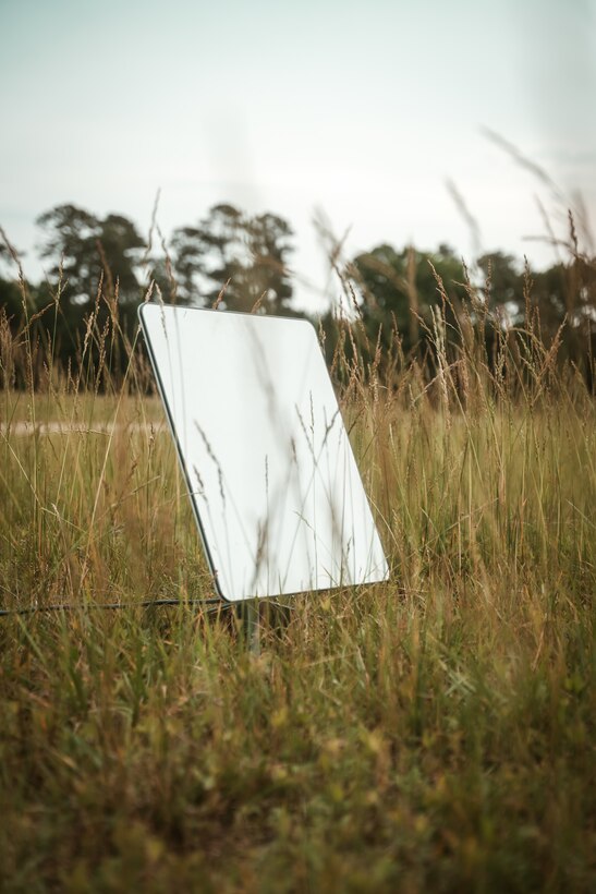 A Starshield antenna is staged for use during an Expeditionary Field Training Exercise at Camp Lejeune, N.C.