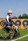U.S. Army Retired Spc. JP Lane awaits his turn to compete during the archery event at the 2025 Department of Defense Warrior Games, Colorado Springs, Colorado, July 25, 2025.
