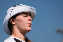U.S. Army Sgt. Bianca Hayden takes a moment to concentrate while competing in the archery event at the 2025 Department of Defense Warrior Games at Washburn Field in Colorado Springs, Colorado, July 25, 2025.