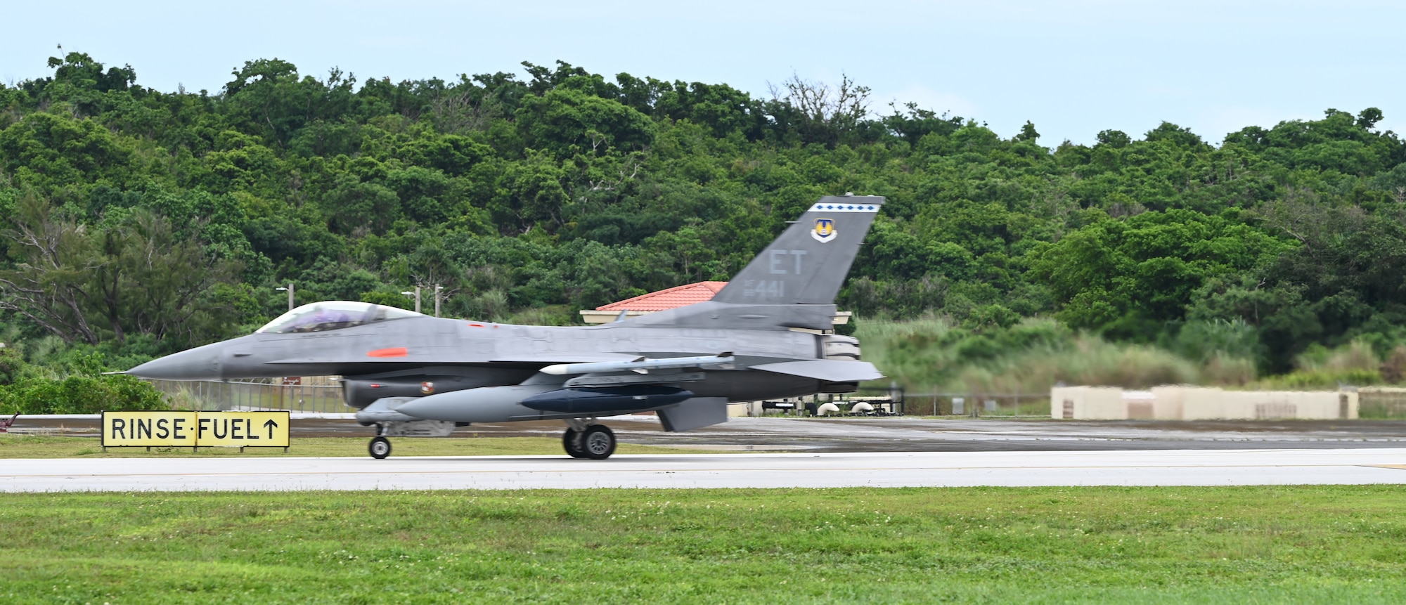 U.S. Air Force F-16C Fighting Falcon assigned to the 40th Flight Test Squadron, Eglin Air Force Base, Fla., during Exercise Resolute Force Pacific (REFORPAC) at Andersen Air Force Base, Guam, July 12, 2025.