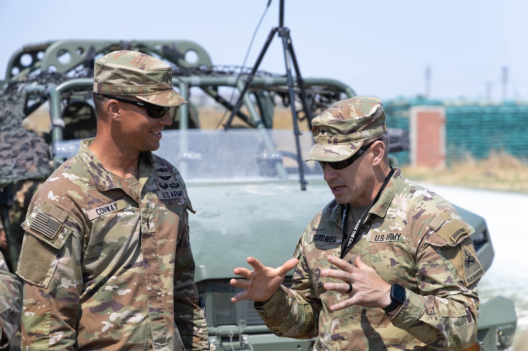 Brig. Gen. Jared D. Bordwell visits Multi-Functional Reconnaissance Company Drone Training