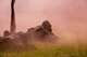 A Reserve Air Commando from the 919th Special Operations provide base defense in a simulated chemical attack during a combat readiness exercise at Duke Field, Fla.