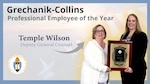 Temple Wilson, Deputy General Counsel, was recently announced as this year’s Grechanik-Collins Professional Employee of the Year award recipient.