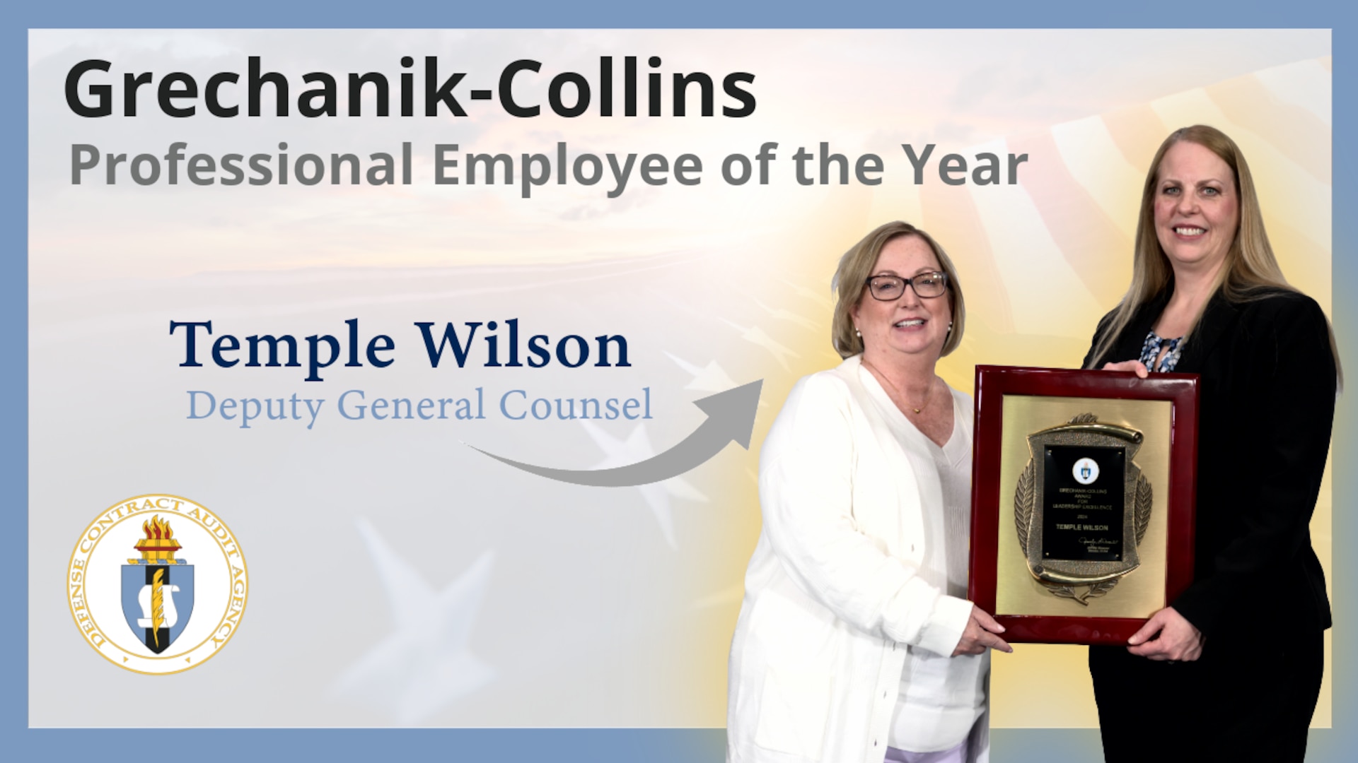 Text banner with picture of Ms. Temple Wilson (left) and Ms. Jennifer Desautel (right)