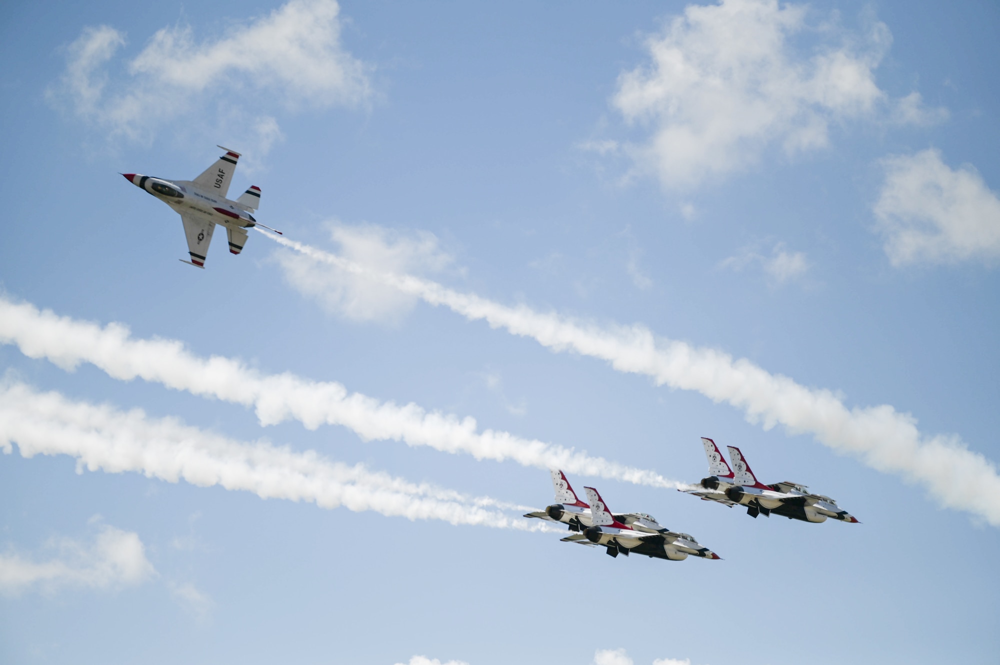 5 aircraft in sky.