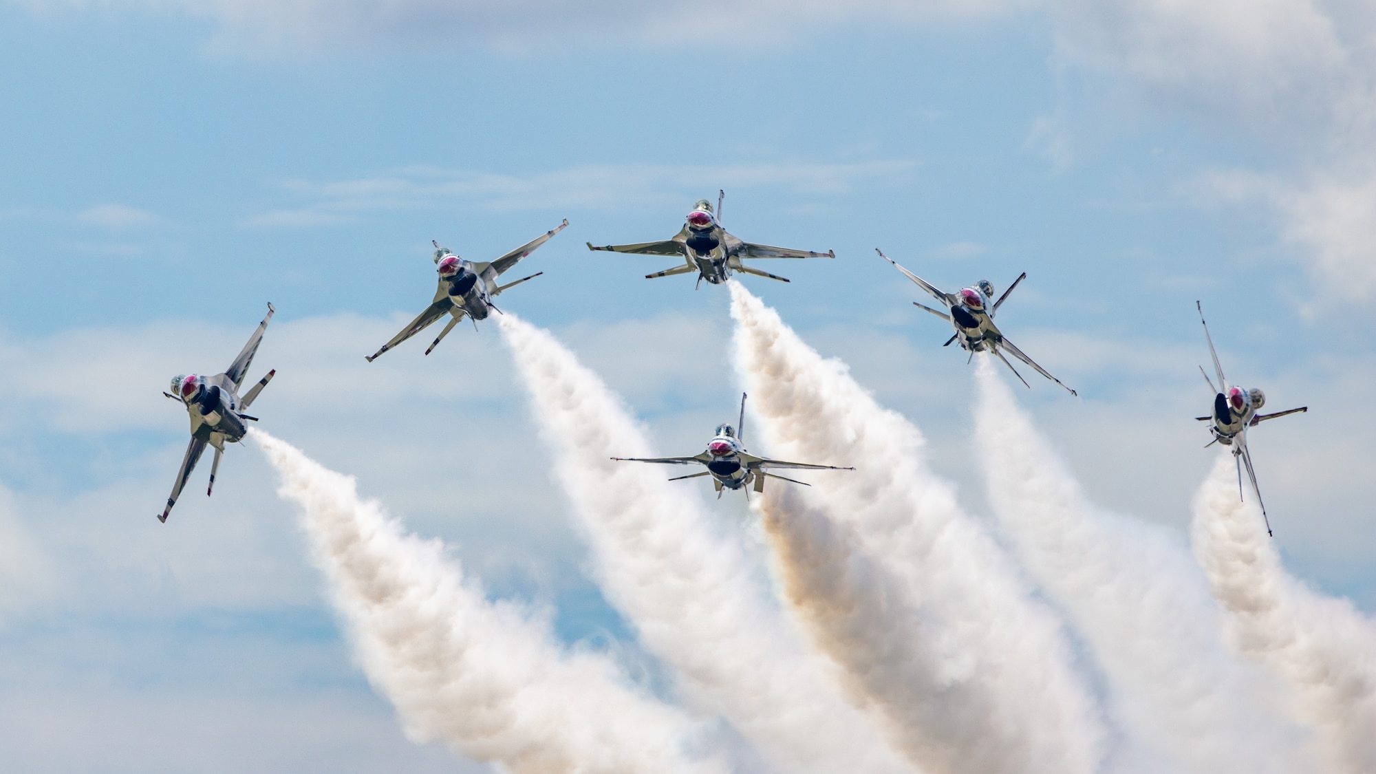 Six aircraft in sky.