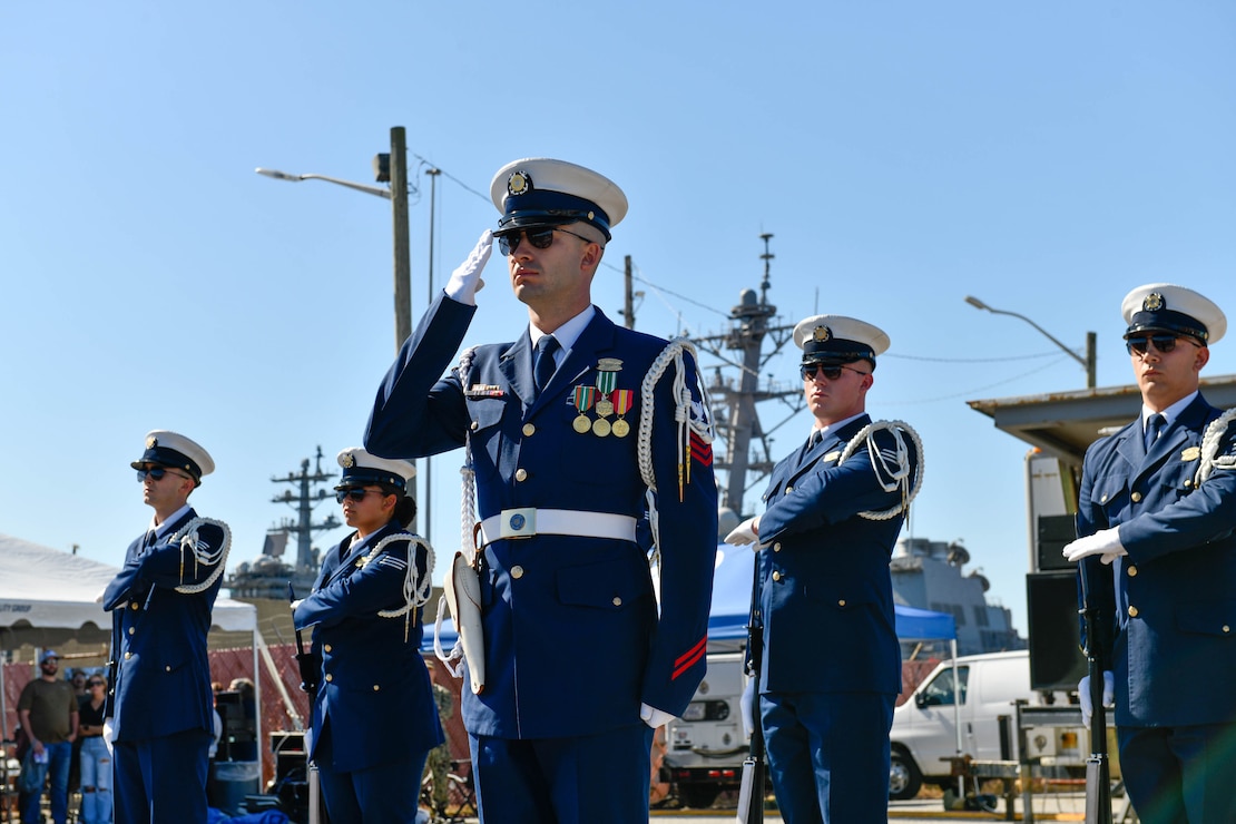 NORFOLK, VA (Oct. 19, 2024) - Members of the United States Coast Guard conduct a performance at Naval Station Norfolk's Fleet Fest 2024.