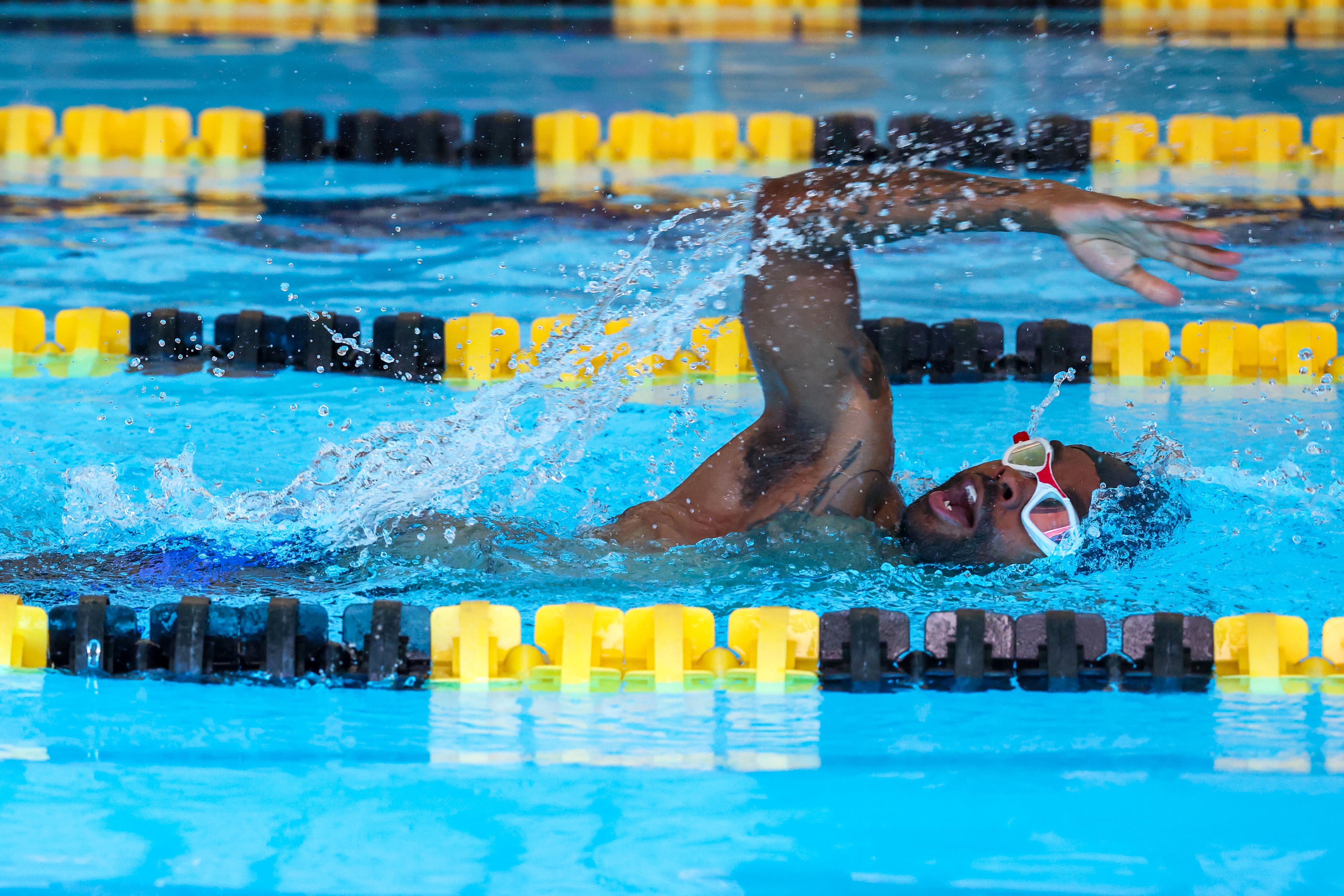 Just Breathe - Army Staff Sgt. Allaijah Churchwell competes in a swimming event during the 2025 DOD Warrior Games in Colorado Springs, Colo., July 26, 2025.