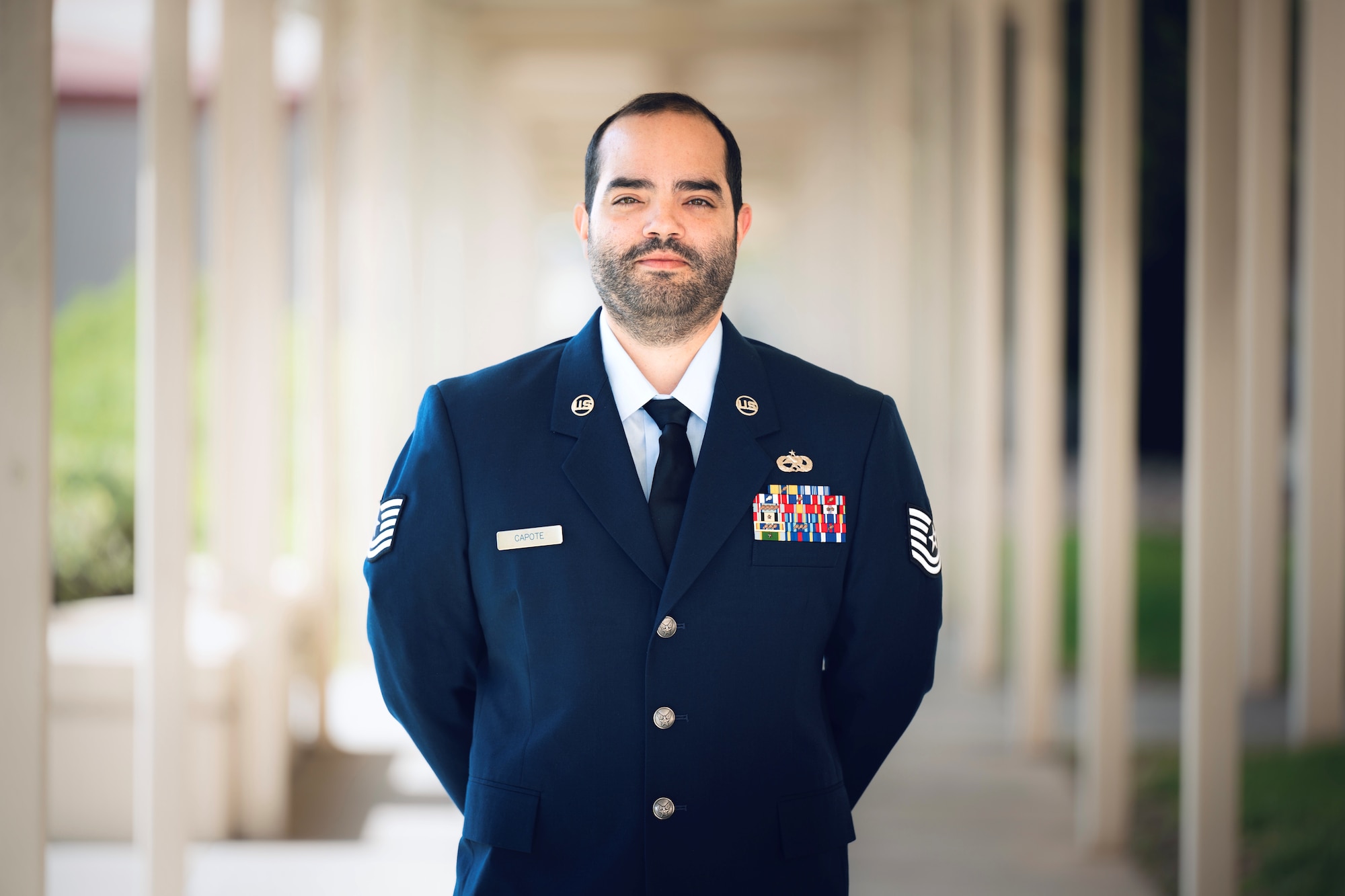 Airman poses for photo