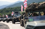 U.S. Army Soldiers with 1st Squadron, 91st Cavalry Regiment, 173rd Airborne Brigade, conduct convoy operations with the Georgian Army from  Senaki Traning Area to Vanziani Traning Area July 26, 2025, during Agile Spirit 25. Agile Spirit 25 underscores the U.S. commitment to security and stability in the Black Sea region and highlights the importance of strong alliances and partnerships in addressing shared security challenges. (U.S. Army National Guard photo by Sgt. Cameron Boyd)