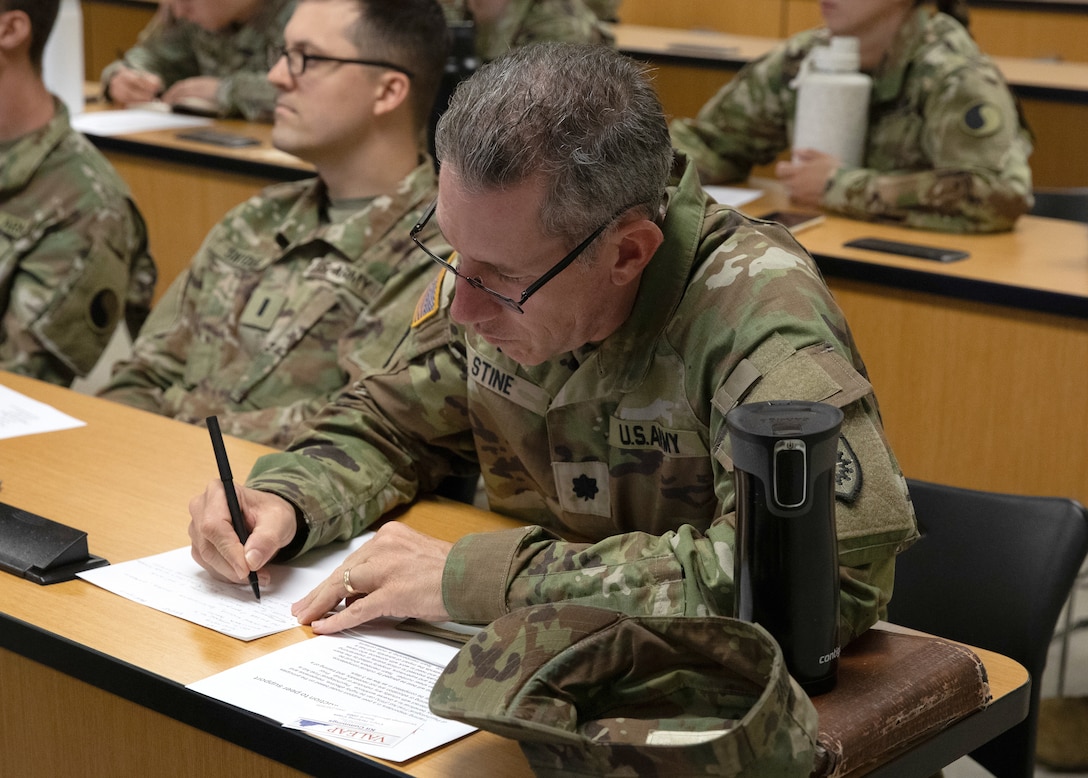 Virginia National Guard Soldiers from across the 116th Infantry Brigade Combat Team's medical, behavioral health and chaplaincy teams conduct integrated wellness training June 25, 2025, at Fort Pickett, Virginia. The event marked the beginning of a coordinated care initiative aimed at improving holistic Soldier support through unified, interdisciplinary collaboration.