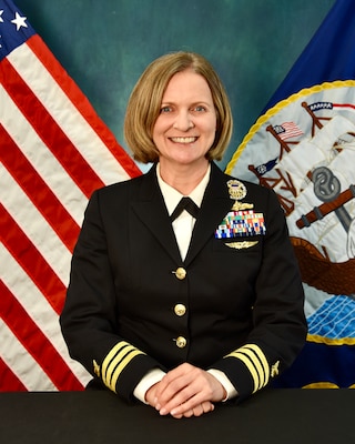 250728-N-JF993-7874 Navy Supply Corps School, Newport, R.I. (July 28, 2025) Official portrait of Navy Supply Corps School Executive Officer Cmdr. Melissa Flynn (U.S. Navy photo)
