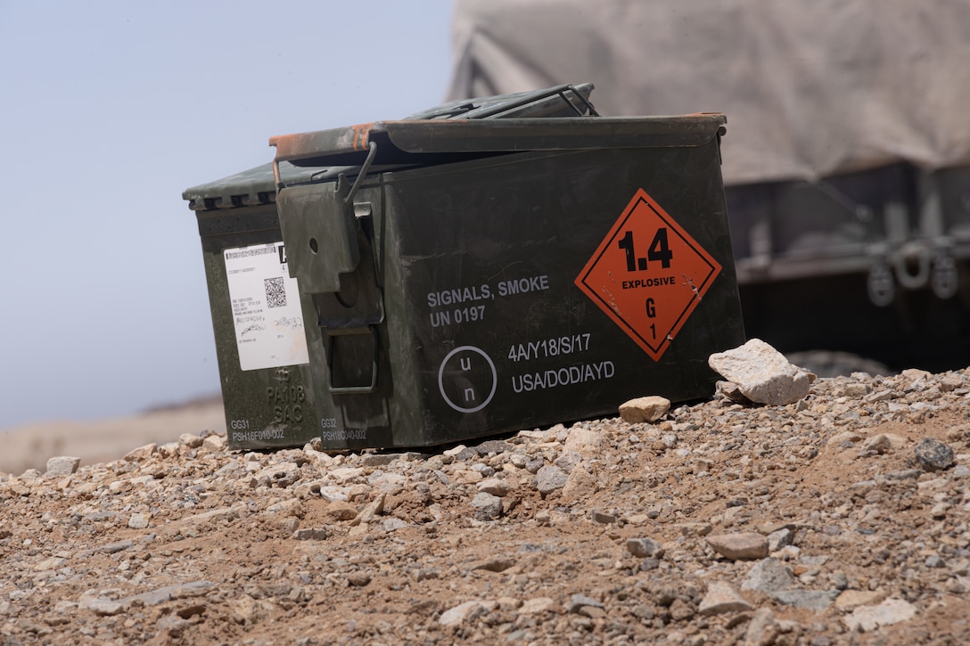 U.S. Marines with 4th Law Enforcement Battalion, Force Headquarters Group commence a Motorized Operations Course during Integrated Training Exercise 3-25 (ITX 3-25) at Marine Corps Air Ground Combat Center, Twentynine Palms, California, June 10th, 2025. ITX enhances Marines’ lethality by empowering leaders at every level to adapt, communicate, and execute dynamic movements in hostile environments. (U.S. Marine Corps photo by Lance Cpl. Edward Spears)