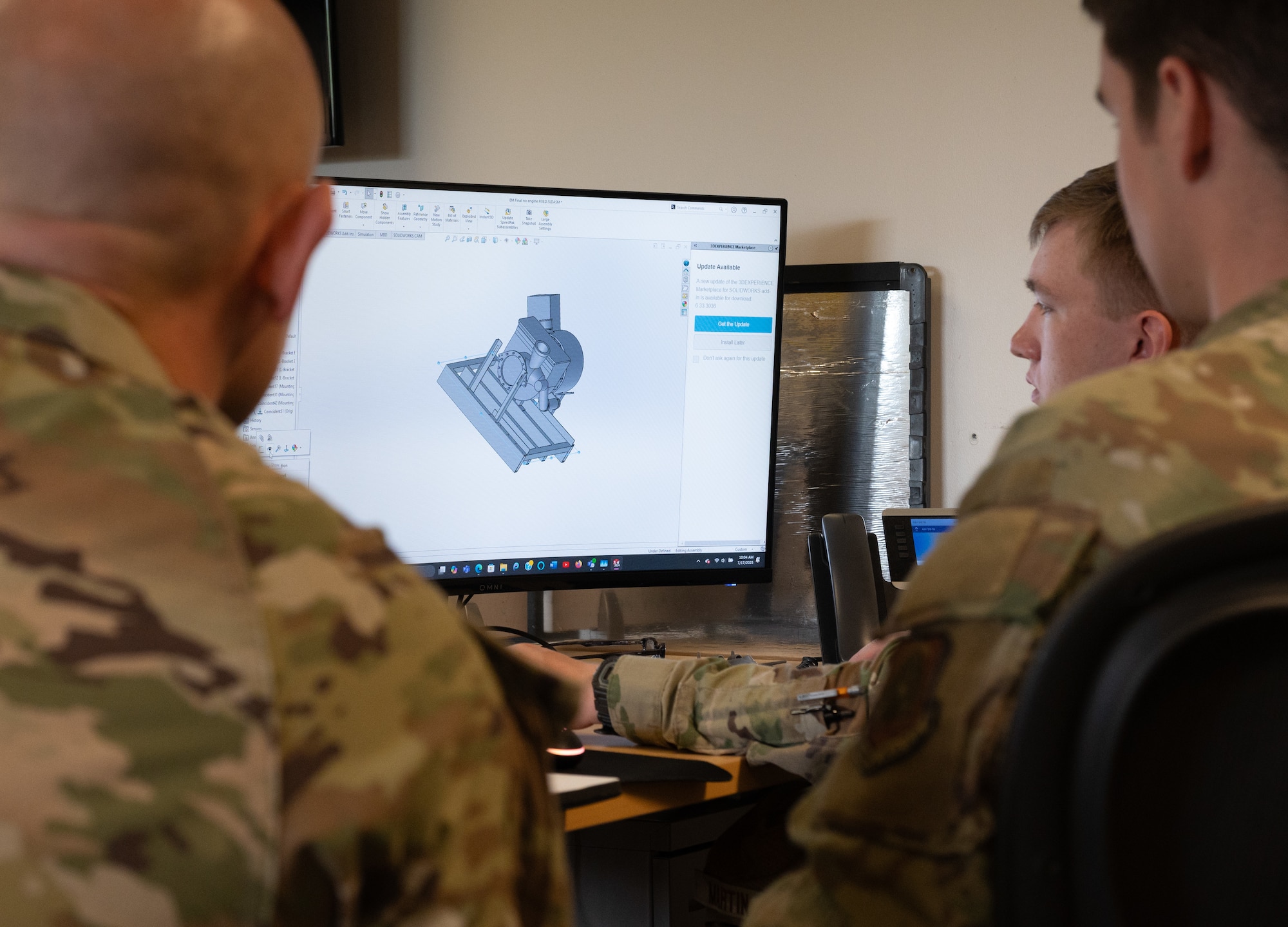 U.S. Airmen from the 509th Maintenance Group and cadets from various college ROTC programs work on a project during an internship program at Whiteman Air Force Base, Missouri, July 17, 2025. Cadets got hands-on experience to further their education in an operational environment to help develop skills for their future careers. (U.S. Air Force photo by Senior Airman Joseph Garcia)