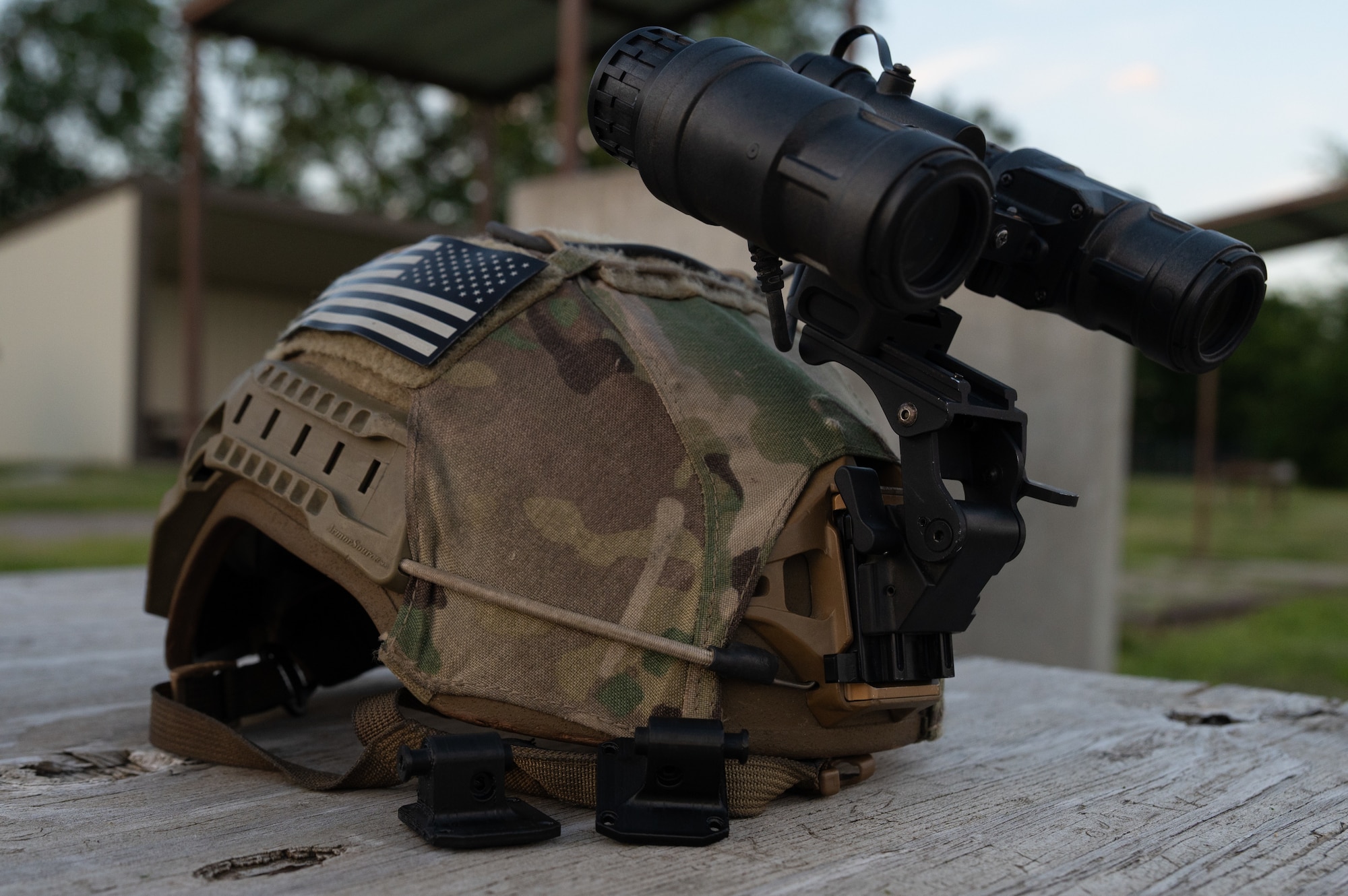 The interns designed and fabricated, using 3D printing, swivel mounts for the ArmorSource AS-501 helmet to hold night vision goggles at Whiteman Air Force Base, Missouri, July 24, 2025. The 3D printed mounts were made as replaceable parts for the 509th Security Forces Squadron so they can utilize their gear without wait periods on ordered parts. (U.S. Air Force photo by Senior Airman Joseph Garcia)