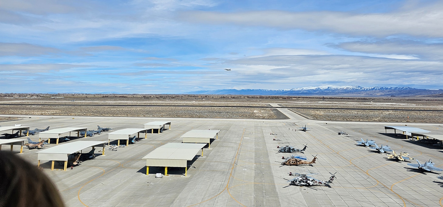The ramp and runways of NAS Fallon, March  2025.