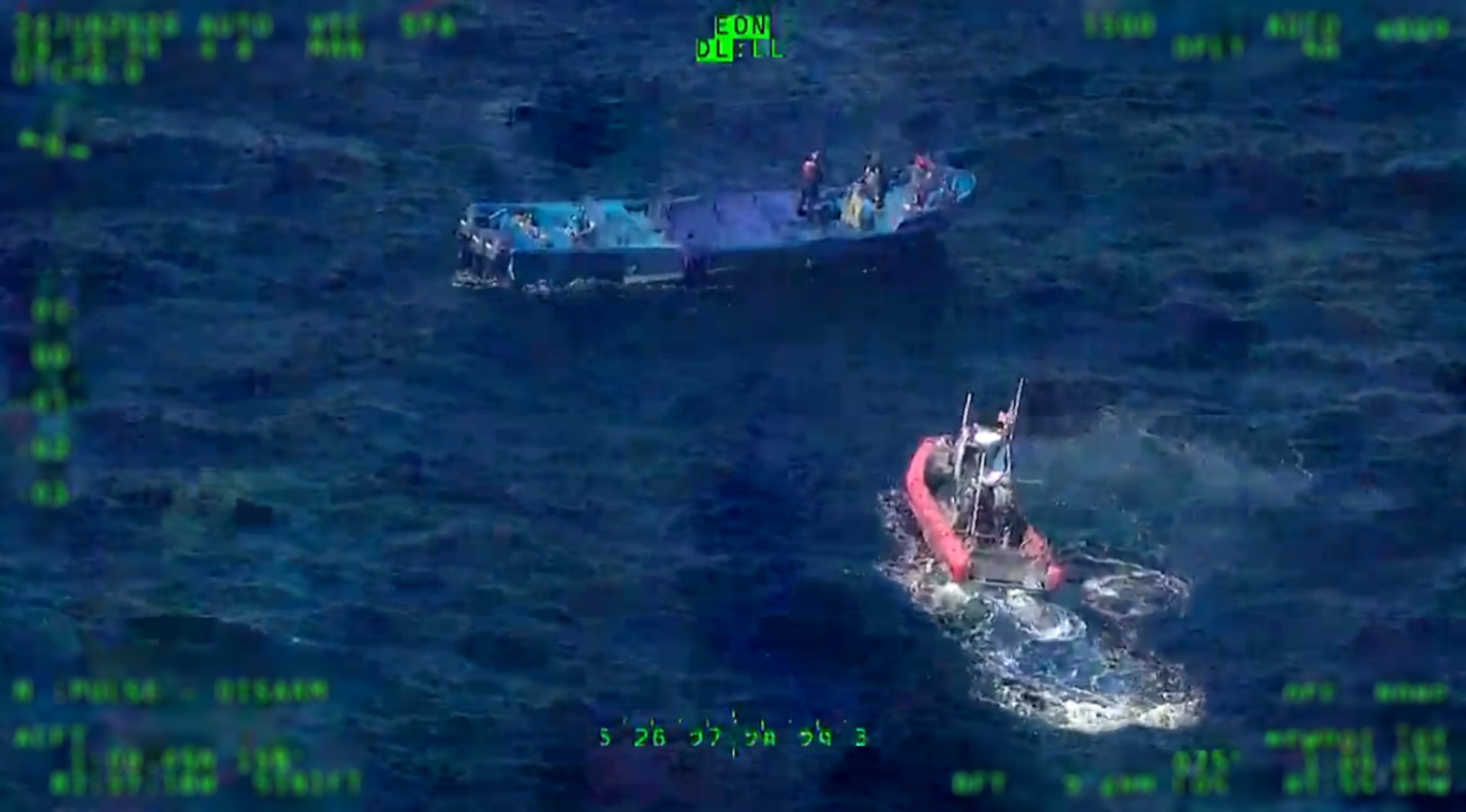 A Coast Guard small boat crew boarding a vessel suspected of drug smuggling operations approximately 120 miles northwest of Ecuador. U.S. Coast Guard Cutter Tahoma’s crew offloaded approximately 9,970 pounds of cocaine worth $73.7 million, Tuesday, at Port Everglades. (Courtesy asset)