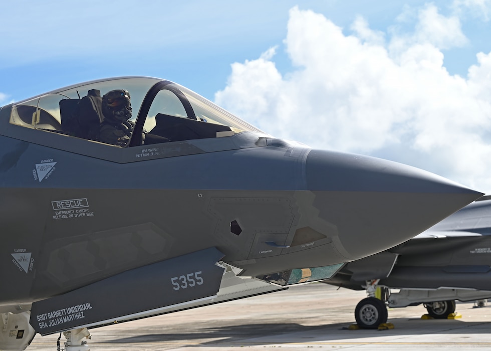 U.S. Air Force Lt. Col. Erik Gonsalves, 355th Mission Generation Force Element commander, waits to taxi onto the flight line during exercise Resolute Force Pacific 2025, July 17, 2025.