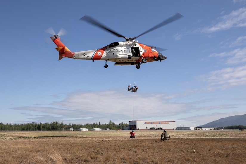 The symposium, hosted by Alaska Army National Guard aviators assigned to Golf Company, 2-211th General Support Aviation Battalion, included U.S. Coast Guard crews assigned to Sector Western Alaska and U.S. Arctic out of Air Stations Kodiak and Sitka, Alaska Air National Guardsmen with the 176th Wing rescue squadrons, U.S. Army aviators from Fort Wainwright’s 1-52nd General Support Aviation Battalion, Alaska State Troopers, and civilian search and rescue professional volunteers from the Alaska Mountain Rescue Group.