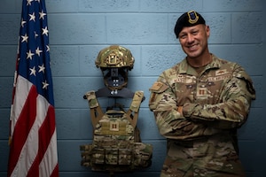 U.S. Air Force Capt. Ronald Massi, the commander of the 156th Security Forces Squadron, Puerto Rico Air National Guard, poses for an environmental portrait at Muñiz Air National Guard Base, Carolina, Puerto Rico, July 25, 2025. Massi, who assumed command of the 156th SFS in June 2025, brings over three decades of military experience, serving both as an enlisted and commissioned officer. (U.S. Air National Guard photo by Senior Airman Gisselle Toro Caraballo)
