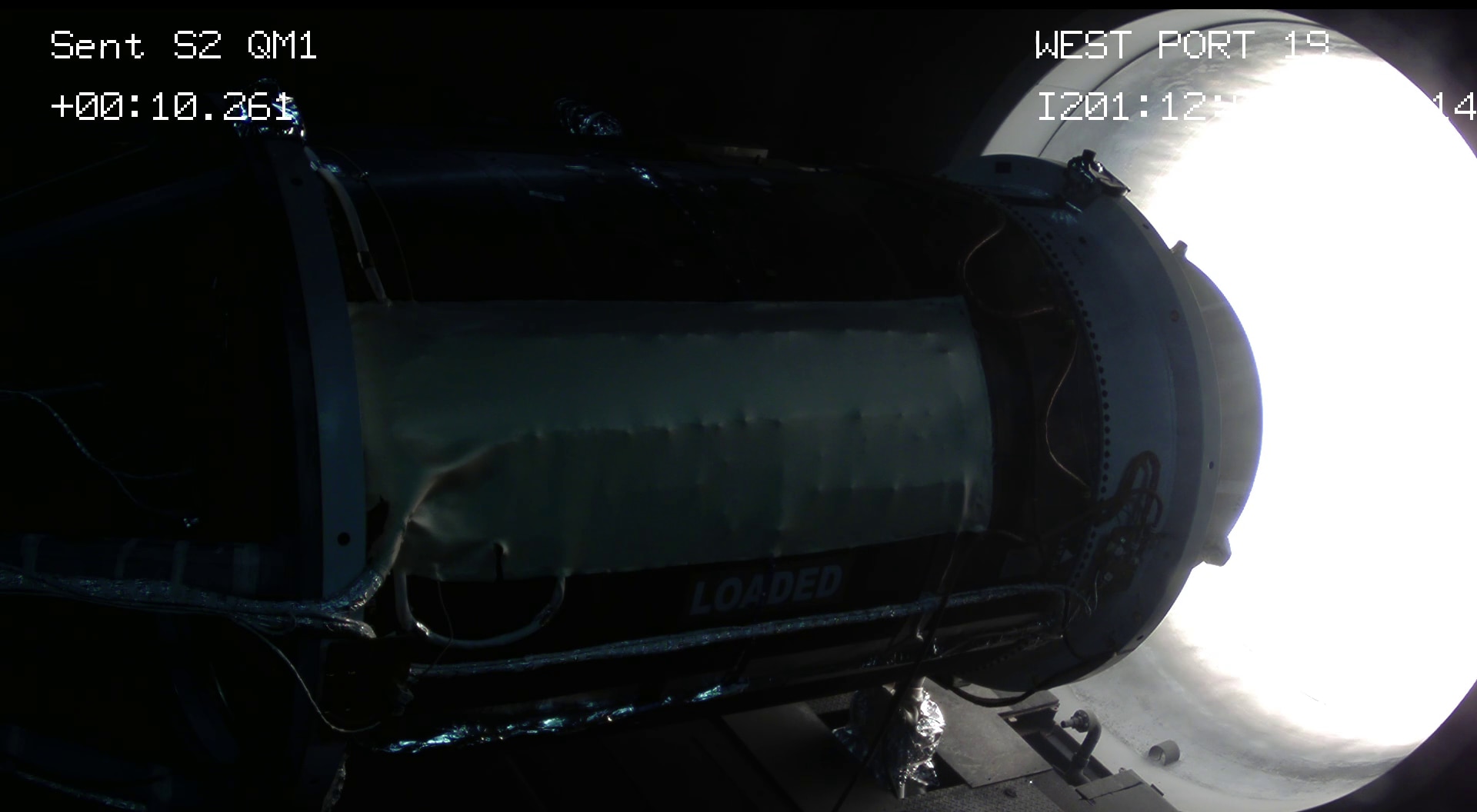 Test image of stage-two solid rocket motor for the LGM-35A Sentinel intercontinental ballistic missile
