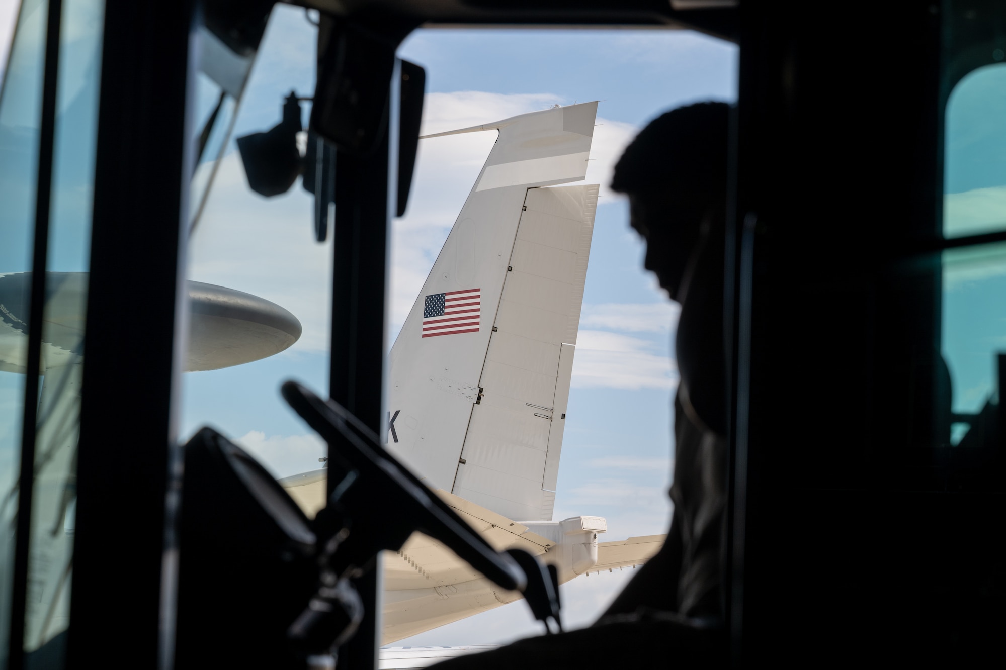 U.S. Air Force Tech. Sgt. Adrian Diaz, 35th Logistics Readiness Squadron air transportation function noncommissioned officer in charge, drives a forklift during exercise Resolute Force Pacific (REFORPAC) 2025