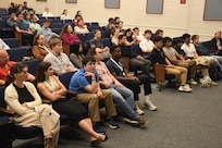 Students interns listen to panelists during the U.S. Naval Research Laboratory’s (NRL) “Pathways to Discovery” career event, July 17, 2025, in Washington, D.C. The event connects summer interns from the Naval Research Enterprise Internship Program (NREIP), Science and Engineering Apprenticeship Program (SEAP), and other programs with NRL researchers to explore career paths in science and engineering.