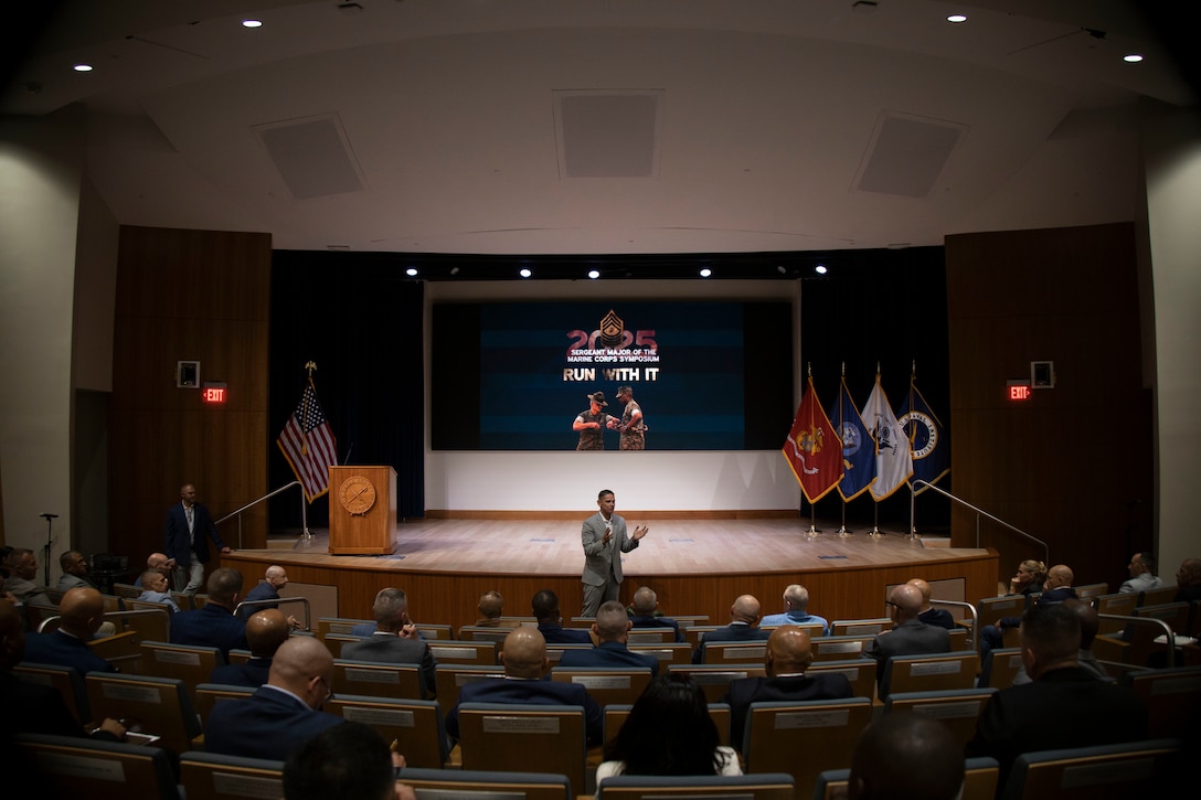 U.S. Marine Corps Sgt. Maj. Carlos A. Ruiz, the 20th Sergeant Major of the Marine Corps, hosts the 2025 Sergeant Major of the Marine Corps Symposium in Washington D.C., and Annapolis, Maryland, July 14-18, 2025. From across the force, over 60 senior enlisted leaders and their spouses gathered to discuss troop welfare, manpower, training and education, leadership, and policy. Throughout the week, the symposium received remarks from a range of senior leaders and speakers including Secretary of Defense Pete Hegseth, Senior Advisor to the Secretary of Defense for Strategy, Mr. Eric J. Geressy, the 39th Commandant of the Marine Corps, Gen. Eric Smith, the 37th Assistant Commandant of the Marine Corps, Gen. Christopher J. Mahoney, the Deputy Assistant Secretary of Defense for Military Community and Family Policy, Mr. Stephen Simmons, the Under Secretary of Defense for Personnel and Readiness (PTDO), Mr. Jay W. Hurst, the 14th Sergeant Major of the Marine Corps, retired Sgt. Maj. Alford L. McMichael, and Mindset Coach Todd Durkin. (U.S. Marine Corps photo by GySgt Jordan E. Gilbert)