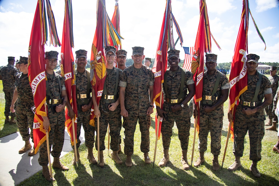 U.S. Marine Corps Sgt. Maj. Carlos A. Ruiz, the 20th Sergeant Major of the Marine Corps, visits Marines on Marine Corps Base Camp Lejeune, North Carolina, July 24, 2025. During his visit, Ruiz attended the II Marine Expeditionary Force relief and appointment ceremony, where Sgt. Maj. David A. Wilson relinquished his duties to Sgt. Maj. Anthony J. Loftus. Ruiz also spoke Marines attending the Transition Readiness Seminar, in order to receive feedback on the program. (U.S. Marine Corps photo by GySgt Jordan E. Gilbert)