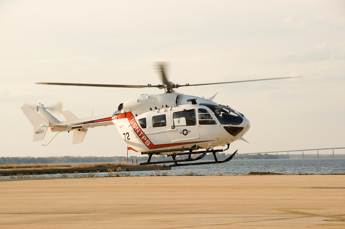 Primarily used by the U.S. Army, the Airbus light-utility helicopter UH-72A Lakota also serves to train USNTPS students in rotary-wing performance and flying qualities. It has served in that capacity since 2009.