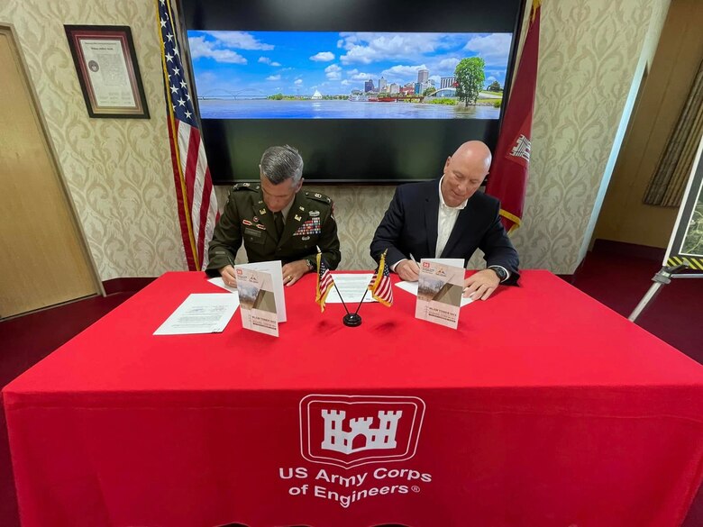 The Memphis District and members of the Memphis Light, Gas, and Water (MLGW) team came together last Friday to celebrate the signing of a Feasibility Cost Sharing Agreement (FCSA) for the MLGW Transmission Tower 1613 feasibility study. 

From protecting electrical, gas, and water infrastructure to bank stabilization, the Corps has partnered with MLGW to provide technical expertise and construction oversight for numerous sites across Memphis and Shelby County, Tennessee.